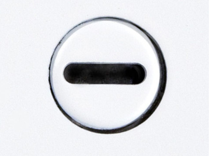 Pestillo de leva con destornillador plano de acero inoxidable.